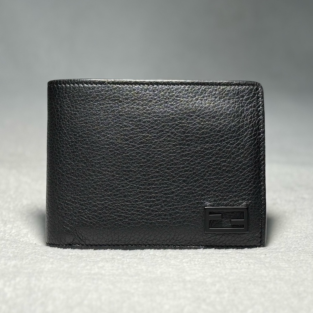 Authentic FENDI Men’s Black Leather Bi-Fold Wallet